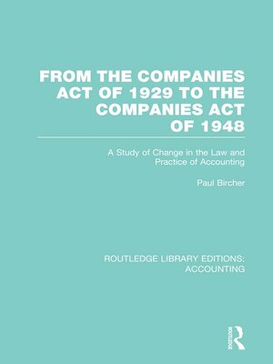 cover image of From the Companies Act of 1929 to the Companies Act of 1948 (RLE